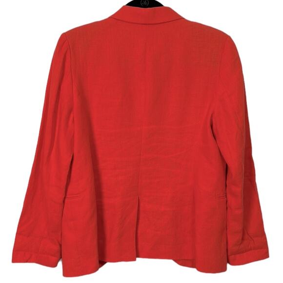 Joie Red orange open front linen blazer Women’s size 8 - Picture 6 of 6